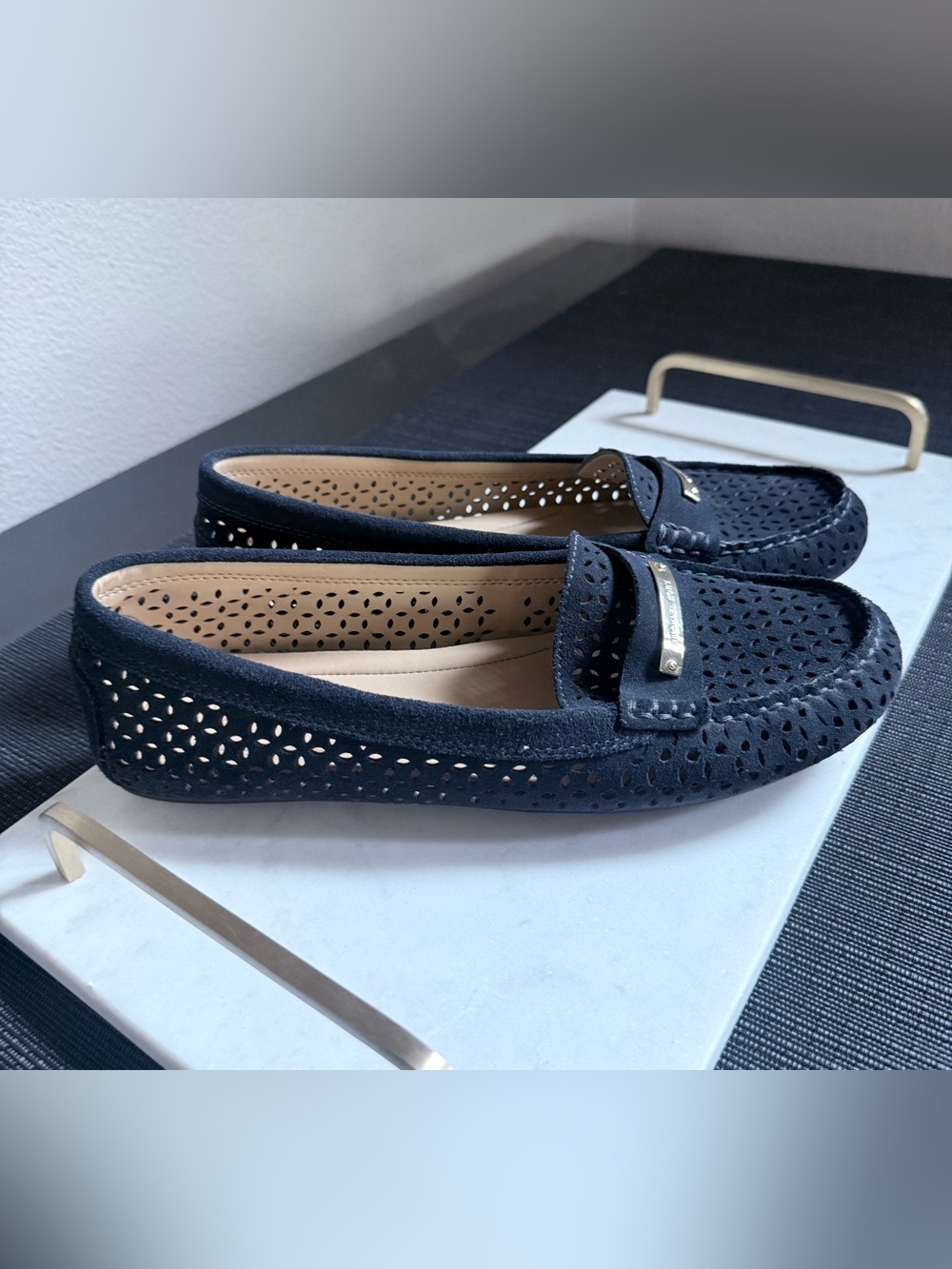 Michael Kors
Perforated Navy Women’s Loafers - Classic Slip-On Comfort Size 10